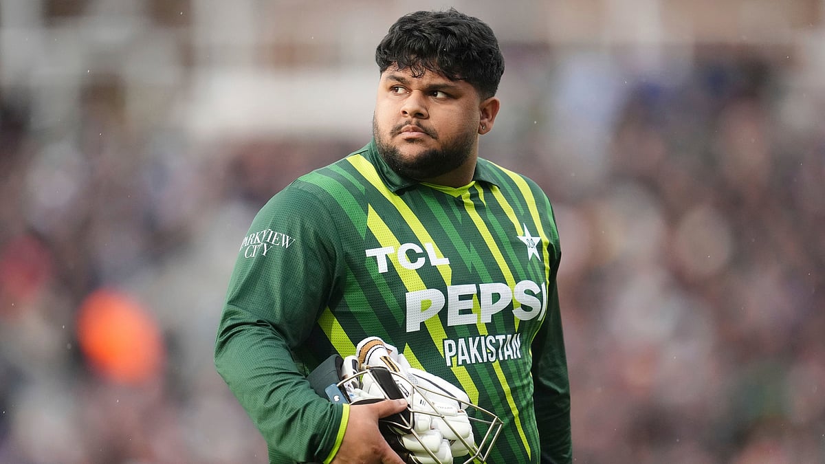 Pakistan's Azam Khan walks back to the changing rooms after losing his wicket during the fourth IT20 match between England and Pakistan. - Adam Davy